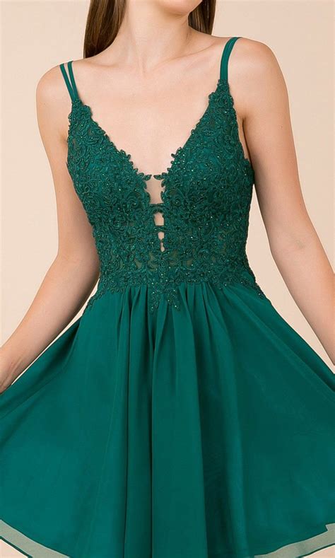 Nox Anabel G679 Rhinestone Studded Lace A Line Dress Formal Dresses