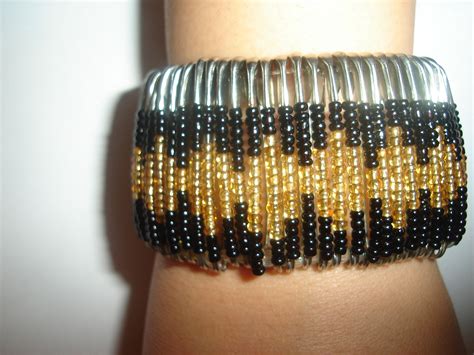 Black And Gold Safety Pin Bracelet By By Roshan Zamir Safety Pin