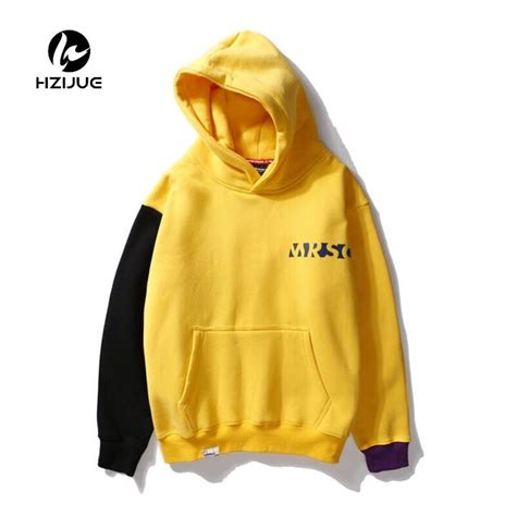 Buy 2017 Brand Street Hip Hop Patchwork Sleeve Hoodies