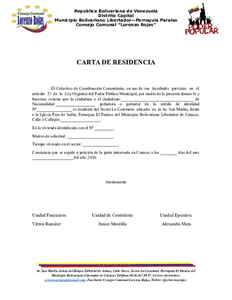 Doc Carta De Residencia Consejo Lorenzo Rojas