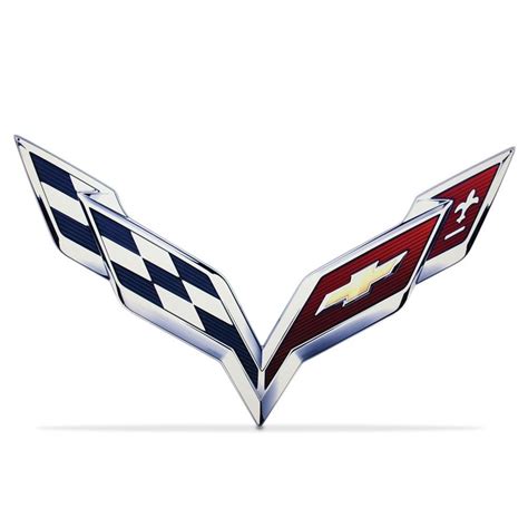 C7 Corvette Stingray Crossed Flag Emblem Metal Sign