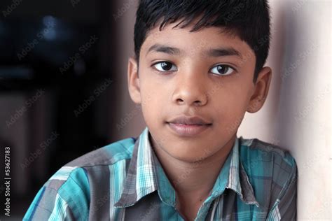 Indian Cute Boy Posing To Camera Stock Photo Adobe Stock