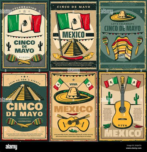 Cinco De Mayo Mexican Holiday And Viva Mexico Festive Poster Latin