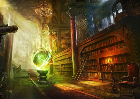 Download 3191x2250 Fantasy Room, Magical, Library, Castle, Sunlight ...