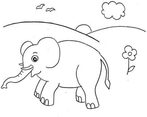 Gambar Untuk Lomba Mewarnai Anak Paud Menggambar Gajah Gambar Hewan