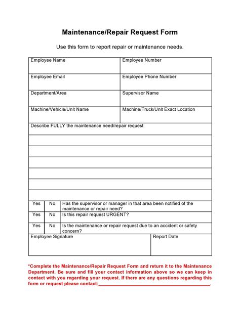 Free Fillable Printable Maintenance Request Form Printable Forms Free