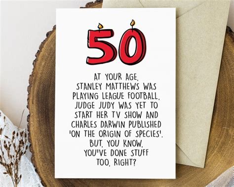 Funny 50th Birthday Card Printable 50th Birthday Gift For Men Etsy UK