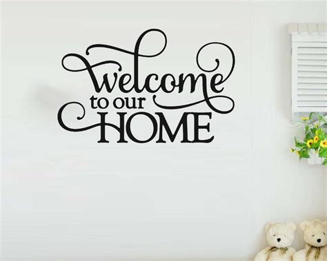 Welcome To Our Home Vinyl Sticker Wall Art Stickers Decal Home Door