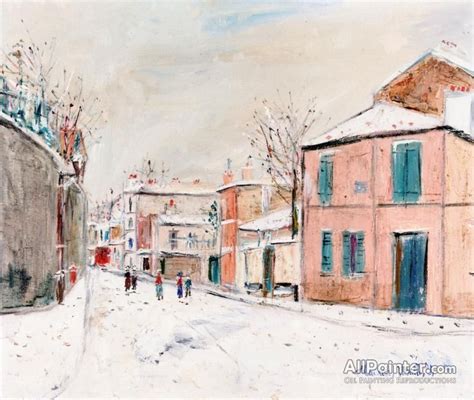 Maurice Utrillo Rue De Labreuvoir In The Snow At Montmartre Oil