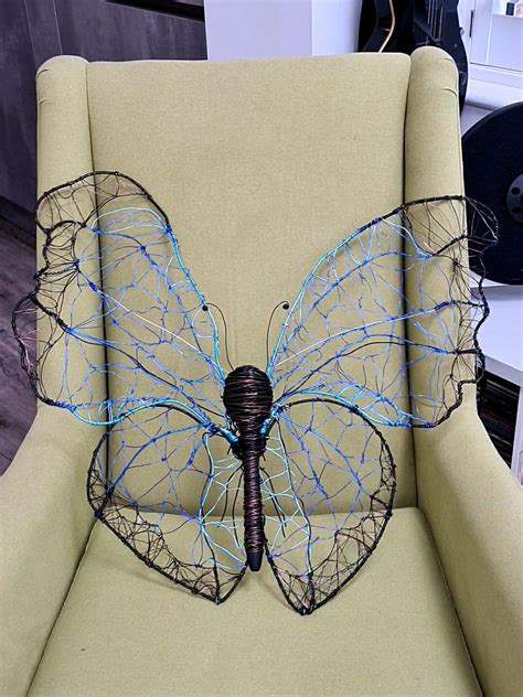 Large Wire Butterfly Sculpture 🦋 Wire Crafts Wire Art Wire Sculpture