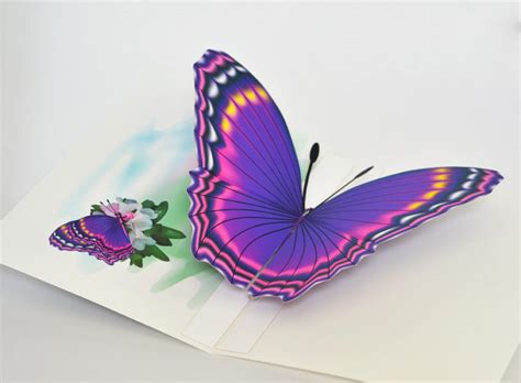 3d Purple Butterfly Pop Up Card Any Occasion Card Etsy