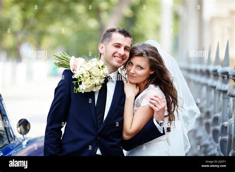 Happy Bride And Groom Wedding Couple Stock Photo Alamy