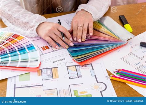 Designer Develop And Work On New Project Close Up Stock Image Image