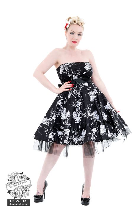 Black White Floral Prom Dress In Blackwhite Hearts And Roses London