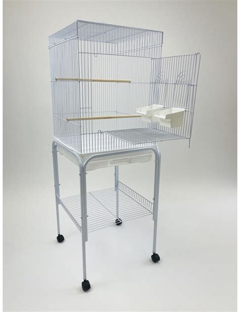 17x17 Square Bird Cage With Rolling Stand Petsfella