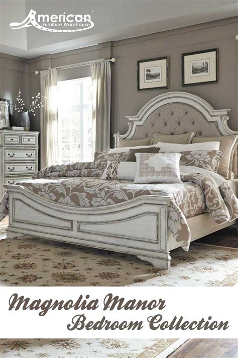 Magnolia Manor 5 Piece Bedroom Set King Upholstered Bed Queen