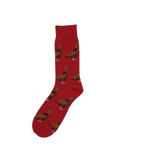 Red Standing Grouse Socks
