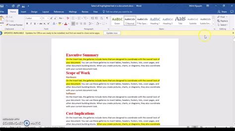 How To Select Copy And Paste All Highlighted Text In A Word Document YouTube