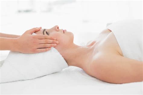 Hands Massaging Woman S Face At Beauty Spa Stock Image Image Of Caucasian Years 35028609