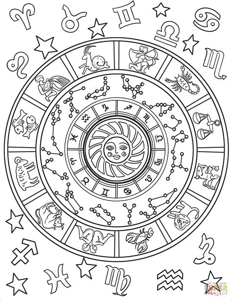 All Zodiac Signs coloring page | Free Printable Coloring Pages