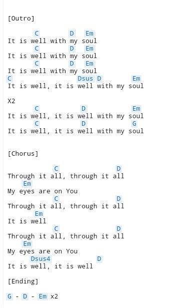 It Is Well 3 Guitar Chords And Lyrics Music Chords Guitar Chords