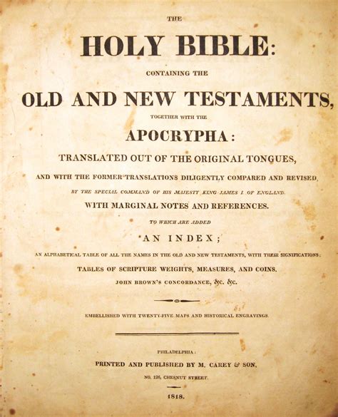 The Holy Bible Containing The Old And New Testaments Together With