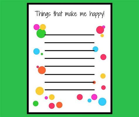 Things That Make Me Happy Printable Worksheet For Kids Kids
