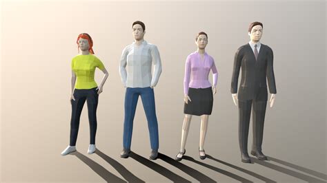 Low Poly People Collection Buy Royalty Free 3d Model By Chroma3d