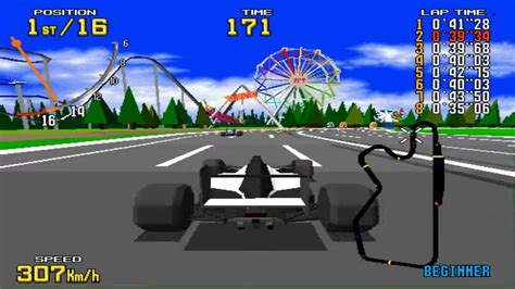 Virtua Racing Arcade Sega Model 1 Grandprix Mode Beginner Course