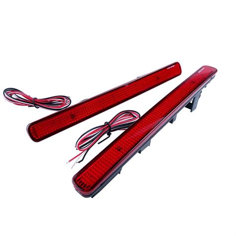 2x Fit Acura TSX 2009 2014 Red LED Rear Bumper Reflector Tail Brake
