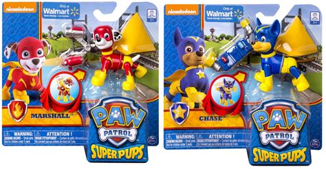 Paw Patrol Super Pups Marshall And Chase Figures Bundle 2 Items
