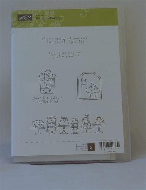 Amazon Com Stampin Up BIRTHDAY BAKERY Set Of Decorative Rubber Stamps Retired Toys Games