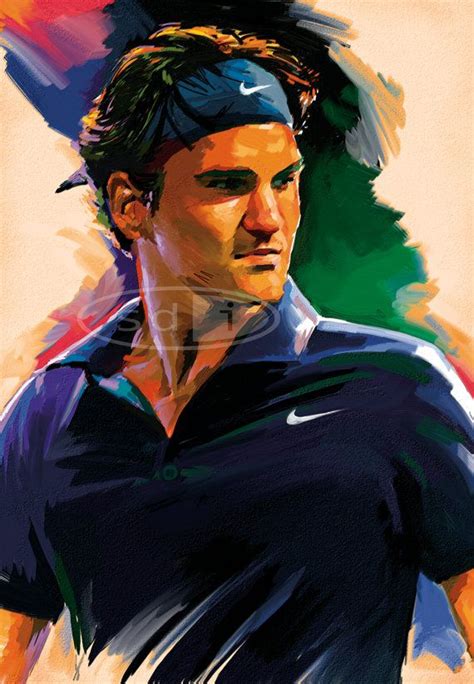 Roger Federer Tennis Sports Art Poster Print Etsy Tennis Art