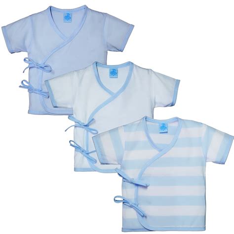 Froshie 3 Piece Newborn Baby Cotton Short Sleeved Tie Side Blue Tieside