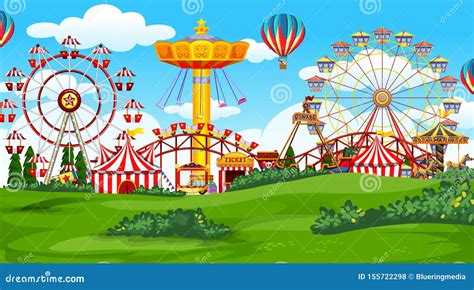 Amusement Park Background Stock Illustrations 23540 Amusement Park