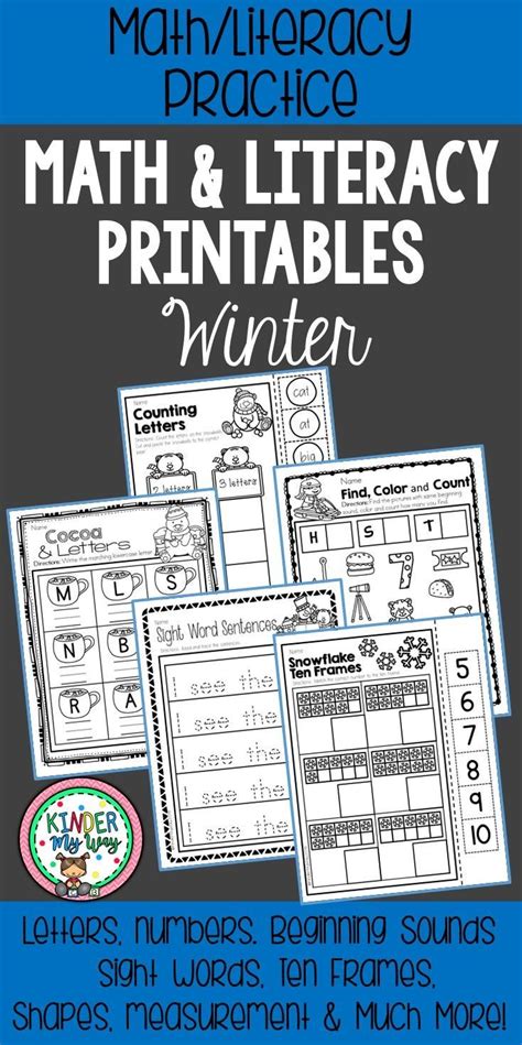 Winter Math And Literacy Worksheets For Prek And K No Prep Winter