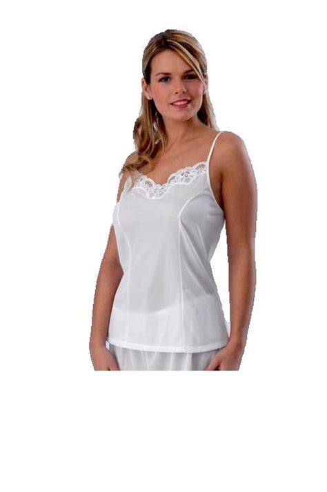 Ladies Womens Camisole Top Vest Satin Cami White Size 12