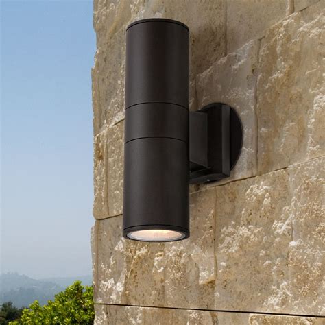 Possini Euro Design Modern Outdoor Wall Light Fixture Black 11 34