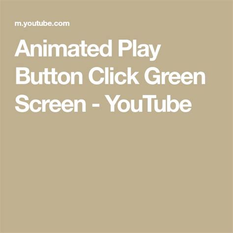 Animated Play Button Click Green Screen Youtube Greenscreen Play