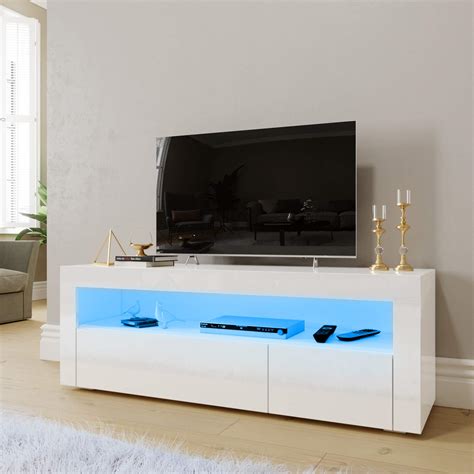 Buy Elegant1200mm Modern High Gloss Tv Stand Cabinet With Ambient Light