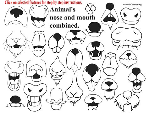 Face Painting Patterns Animal Noses Animal Drawings Art Handouts