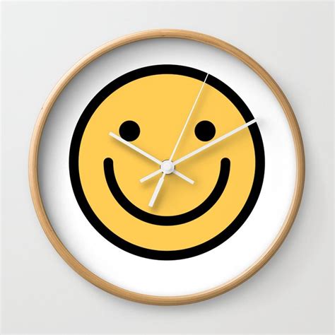 Smiley Face Cute Simple Smiling Happy Face Wall Clock By Dogboo Society6
