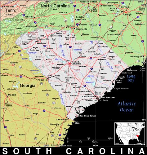 Sc · South Carolina · Public Domain Maps By Pat The Free