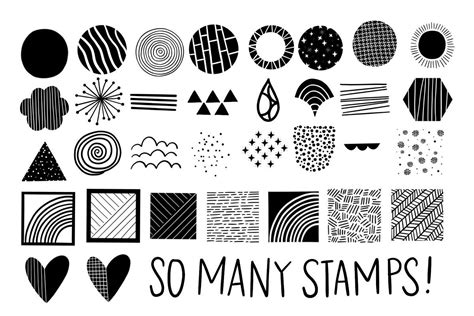 Procreate Stamp Shapes Set Vol.2 | Procreate brushes, Procreate lettering, Stamp