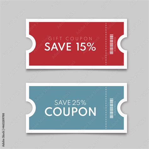Vector Coupon Discount Coupon Template Isolated Vector Ticket Stock