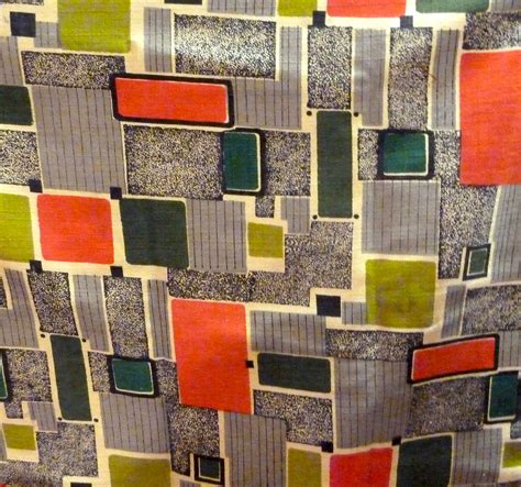 1950s Curtain Fabric Vintage Dining Room Vintage Textiles Fabric
