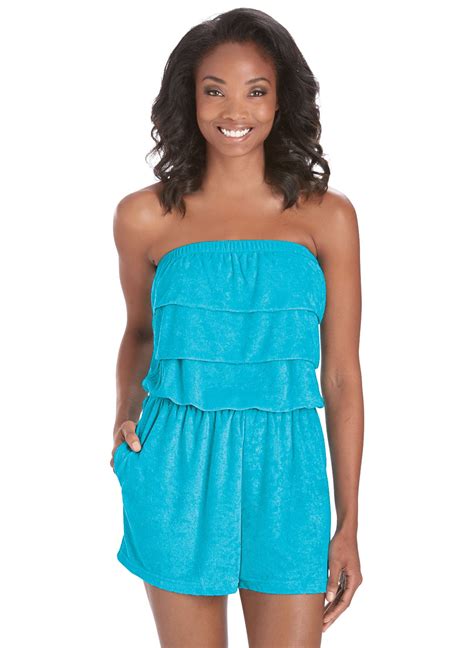 Terry Cloth Romper Strapless Terry Cloth Romper