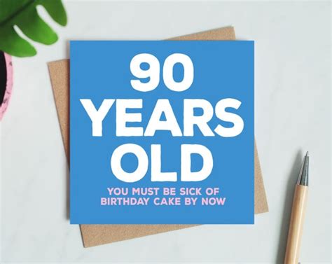 90 Years Old Funny 90th Birthday Card Etsy Canada