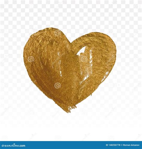 Gold Glitter Heart Isolated On White Stock Vector Illustration Of