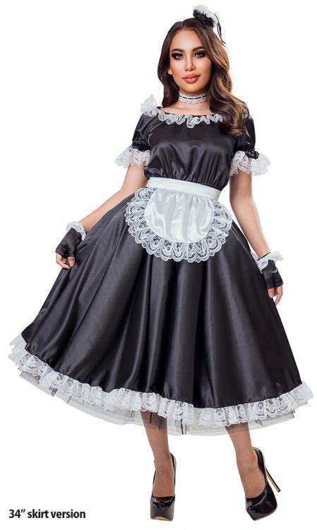 classic satin french maid uniform [sat100] 101 90 birchplaceshop fashion and fantasy